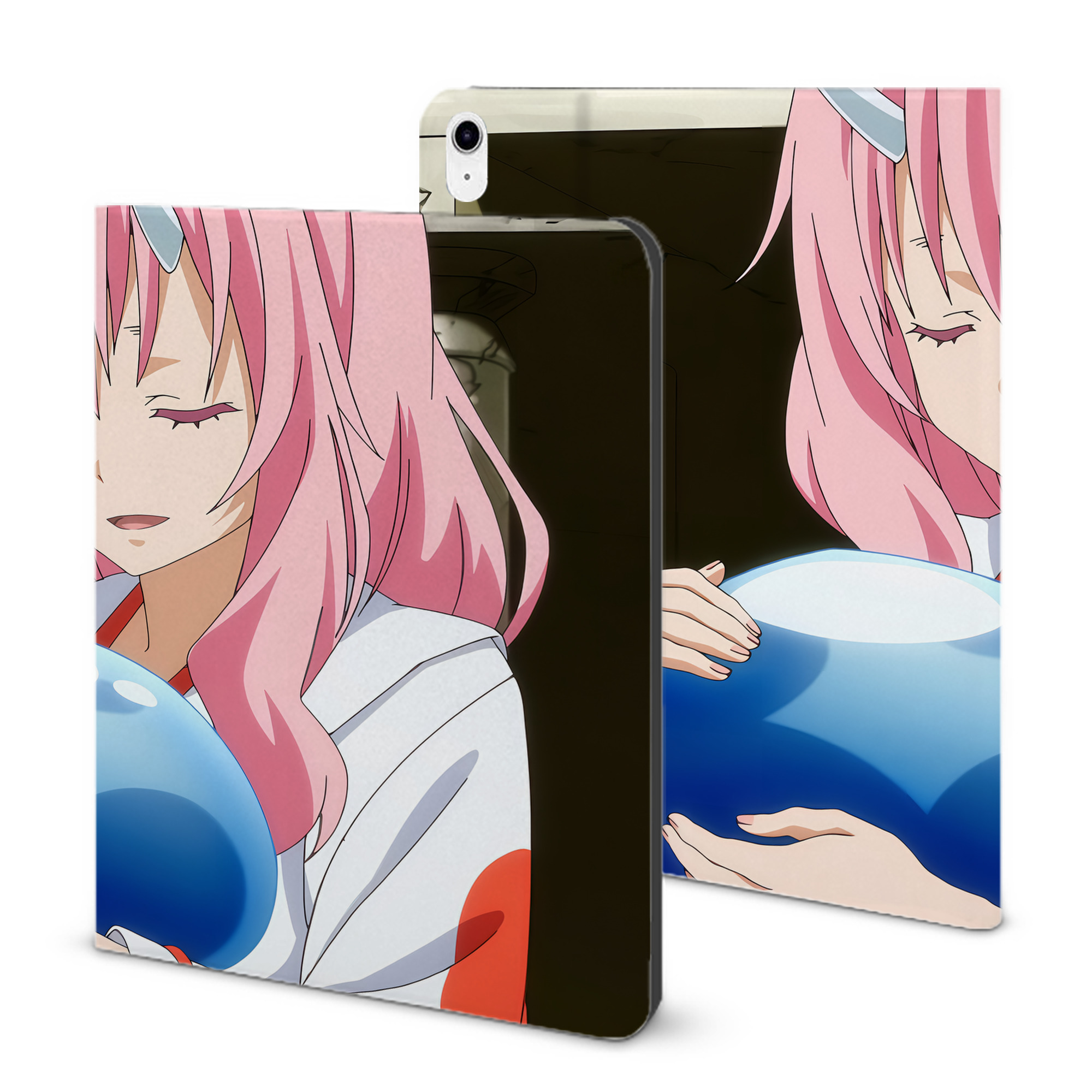 （画像用） 転スラ Regarding Reincarnated to Slime IPad ケース ブック型 PUレザー TPU 耐衝撃 軽量 薄型 ペン収納なし 全面保護 IPad 各モデル対応